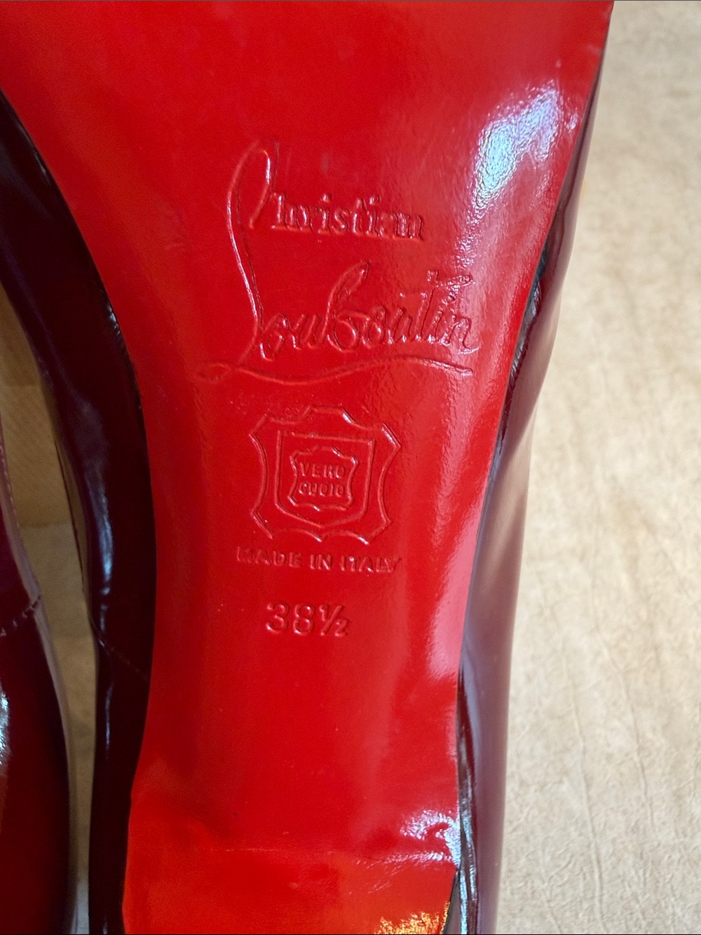 Christian Louboutin Burgundy Patent Leather Stiletto Heels 4” ( 100 mm ) - Picture 6 of 9